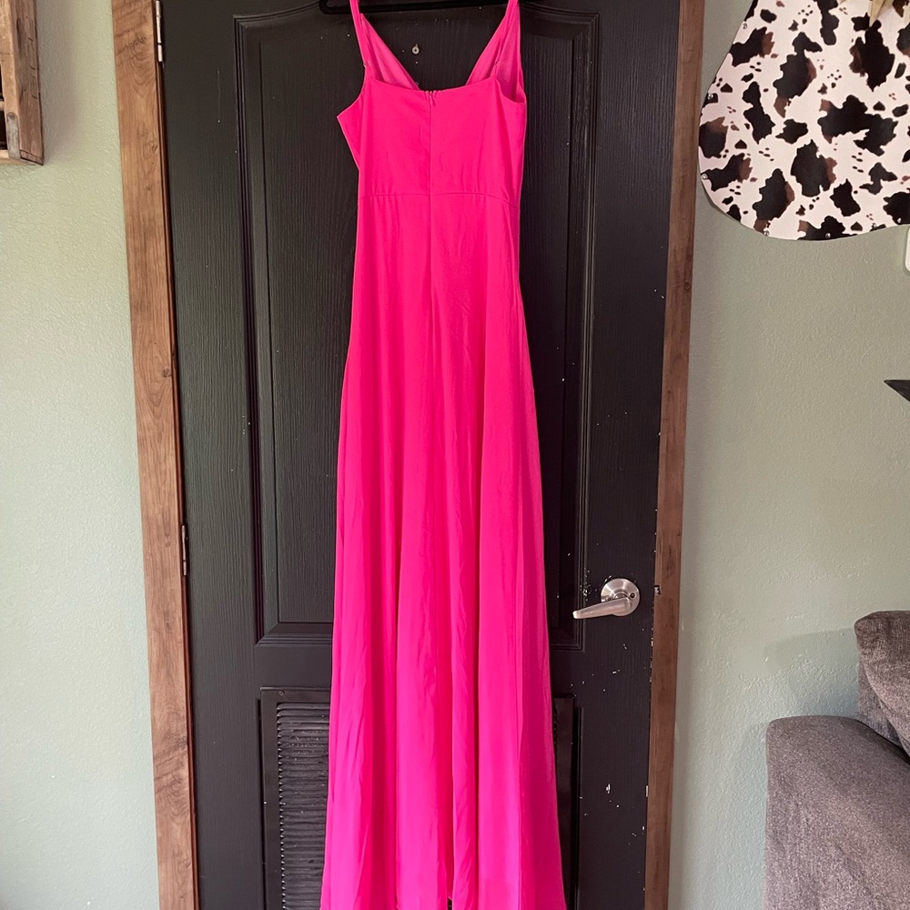 Hot Pink Ruffle Cascade Maxi Dress | Size XS/S